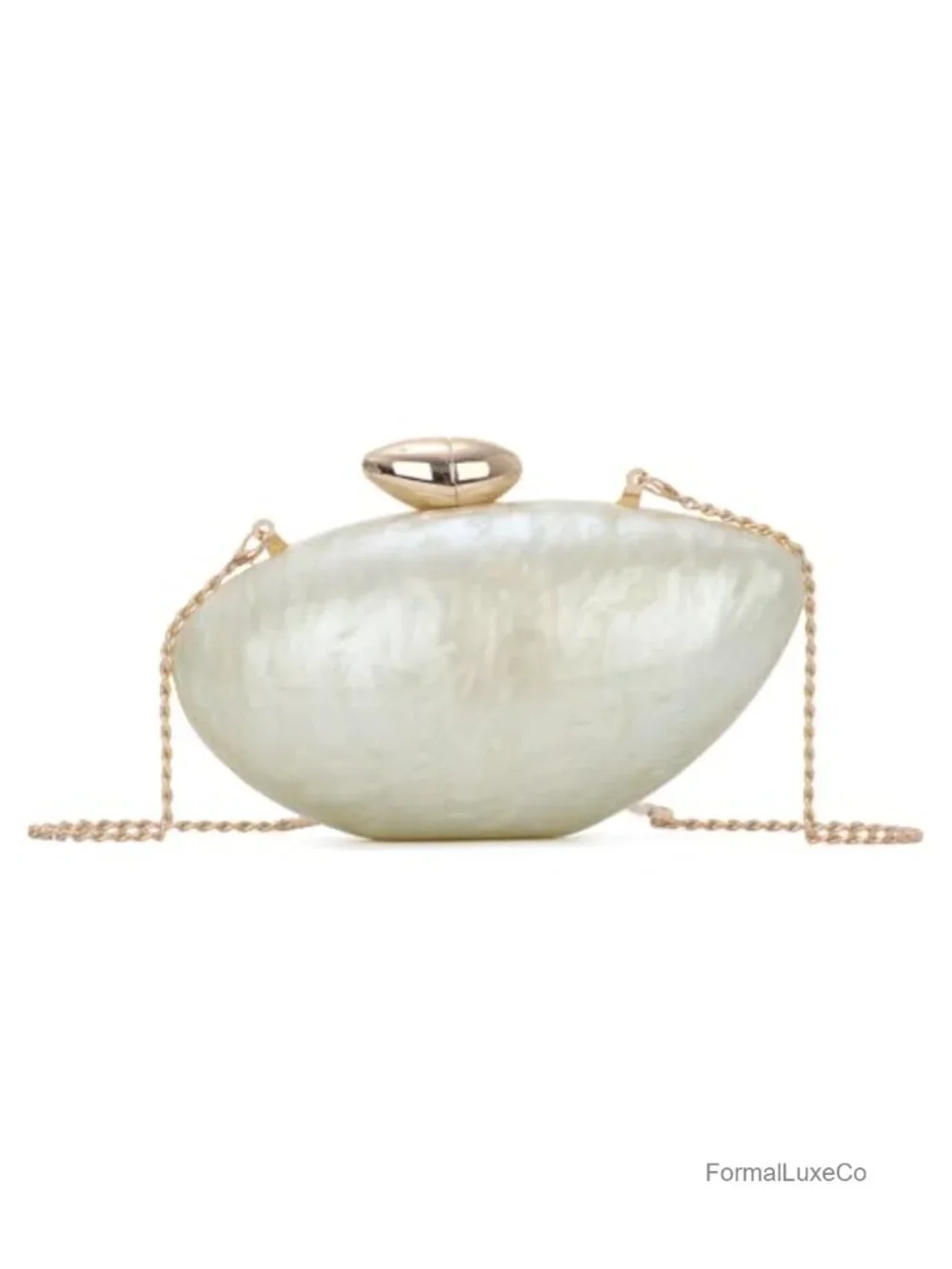 Shell Shaped Acrylic Clutch Metallic Evening Bag Party Formal